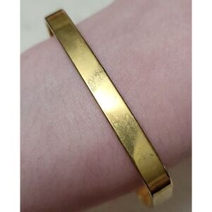 Vintage MONET Signed Bangle Square Gold‎ Tone Bracelet